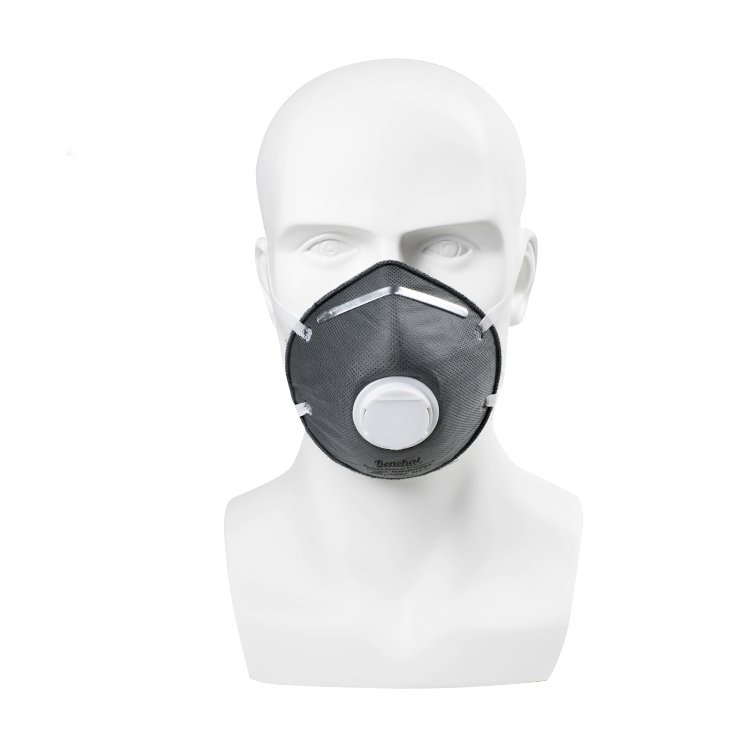 Máscara de filtro antipoluição de carvão ativado N95 com válvula