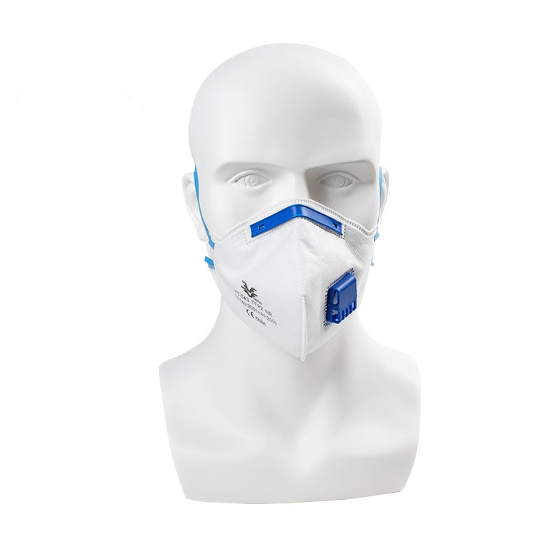 Máscara facial dobrável FFP2 respirador máscara facial com válvula