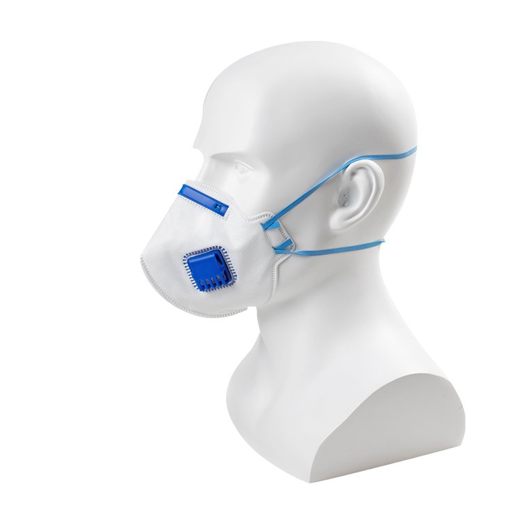 Máscara facial dobrável FFP2 respirador máscara facial com válvula