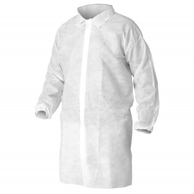 Jaleco não tecido Colarinho de camisa com / sem bolsos Casaco Vistit de Química Médica