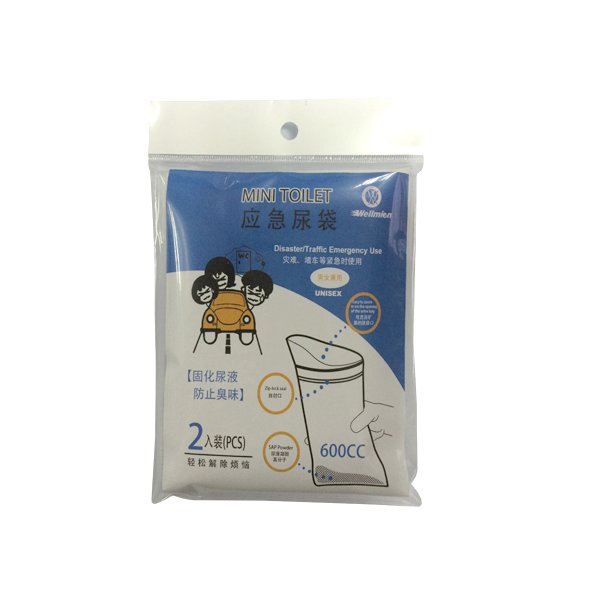 Saco de urina de emergência descartável para viagem ao ar livre portátil urina saco de urina