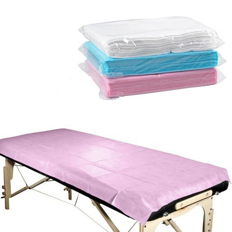 Lençol de cama não tecido descartável SMS / SBPP / SF para uso em hospital e hotel