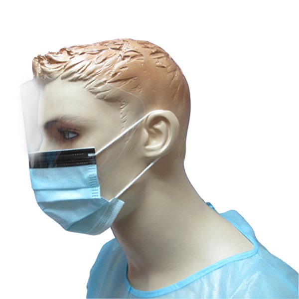 Máscara cirúrgica de proteção ocular anti-reflexo resistente a fluidos com espuma antiembaçante