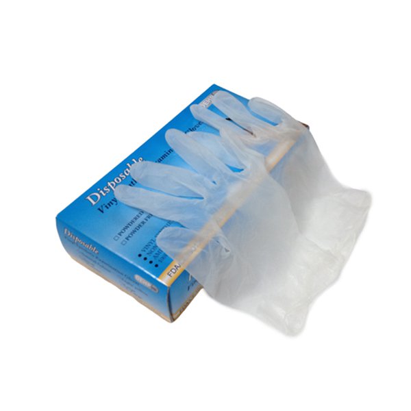 Luvas de vinil PVC Exame médico de segurança descartável